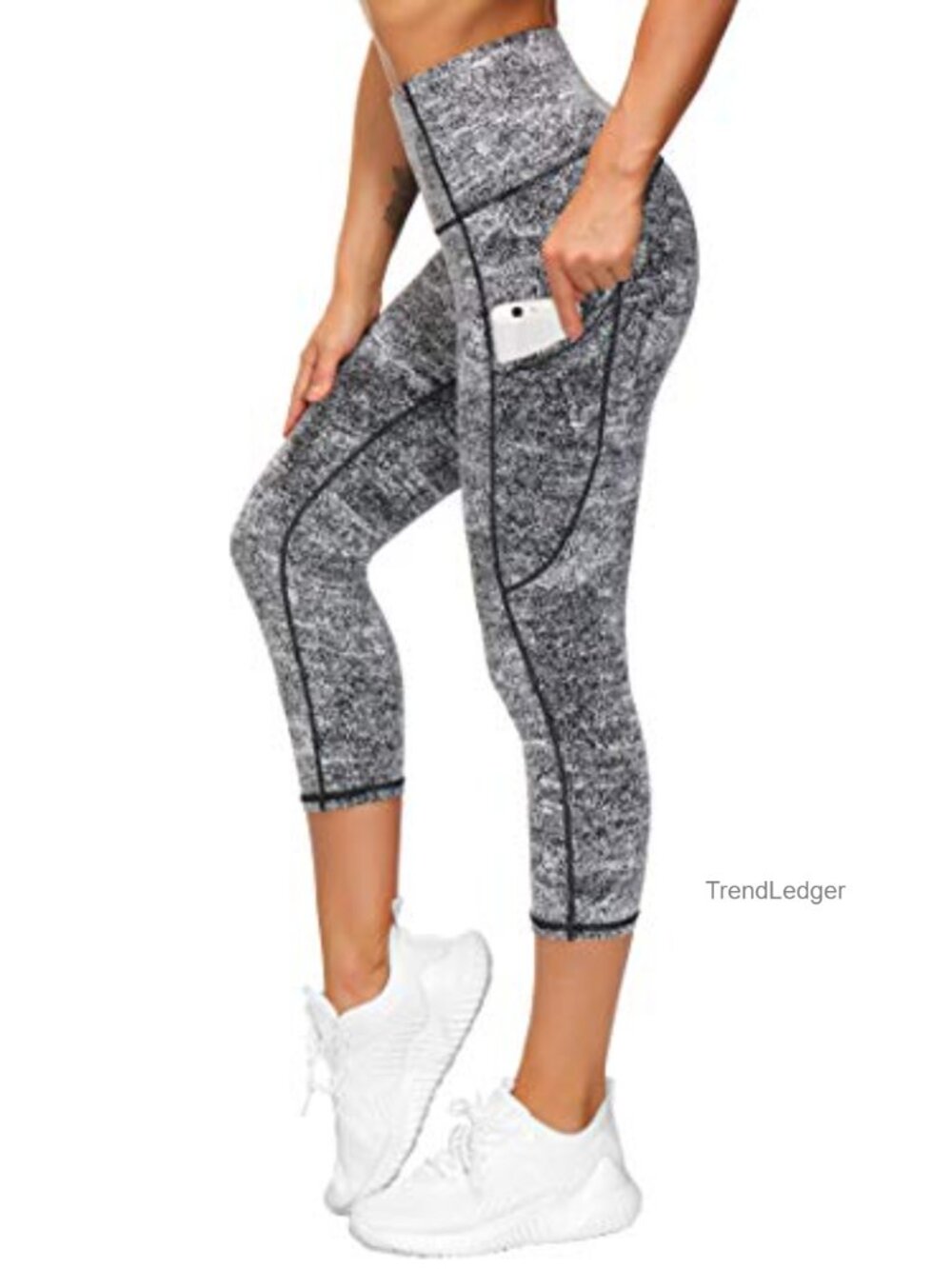 High Waist Capri Yoga Pants with Pockets Tummy Control Leggings